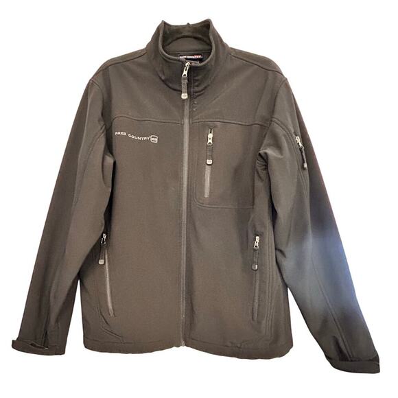 FREE COUNTRY Solid Black Polyester/Spandex Men's Jacket Sz M - Picture 1 of 7